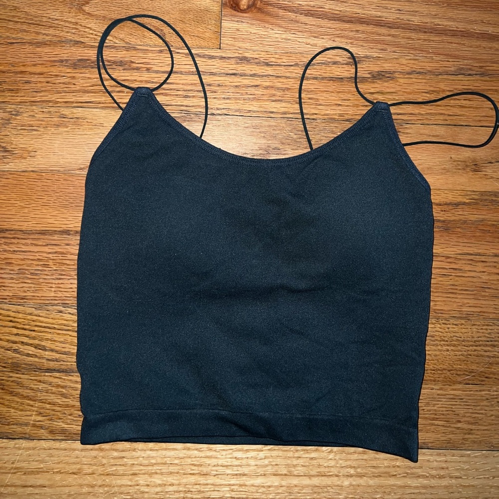 Wishlist Black Sleeveless Fitted Crop Camisole